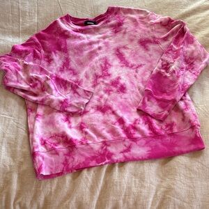 Monrow Pink Tie-Dye Sweatshirt